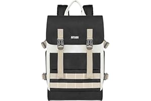 BITUOR Rucksack Damen und Herren, Laptop Rucksäcke, Tagesrucksack mit 15,6" Laptopfach, Wasserabweisender Handgepäck Rucksack, School Bag Casual Backpack für Schule, Arbeit, Freizeit, Reise, Schwarz