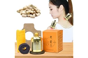 MAIKUNI Moxibustion Moxa Sticks Rolls Wormwood Mugwort Artemisia aijiu Chinese Medicine艾灸条盒 with Burner Holder Tool Copper Tank Magnetic Suspension moxibustion Box(Moxa Box+Moxa Stick/56)