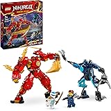 LEGO NINJAGO Mech Elemento Fuoco di Kai, Giochi d'Azione per Bambini e Bambine da 7 Anni, 2 Action Figure Snodabili da Costru