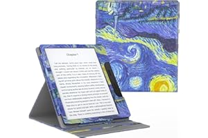 MoKo Funda para 7" Kindle Oasis 9ª generación (Modelo de 2017) y 10ª generación (Modelo de 2019) - Superior Voltear Vertical Funda con Auto Sueño/Estela - Noche Estrellada
