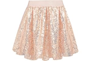 BALAYSIER Gonna di Paillettes con Fodere per Bambina e Ragazza Vita Elastica Gonna Tulle Bambina per Danza e Feste di Compleanno