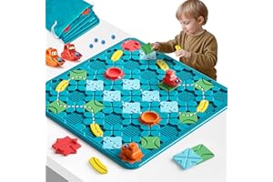 burgkidz Zabawki dla dzieci STEM gry planszowe logiczne budownictwo dróg dla 4-5, 6, 7, 8-letnich chłopców i dziewcząt, 56 x 56 cm, duża gra planszowa, tor samochodowy, łamigłówka, rodzina, prezenty