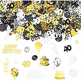 GoldRock konfetti 40 födelsedagsdekoration, 40-årsdag kvinnor män konfetti, konfetti 40. Födelsedagsdekoration, bordsdekorati