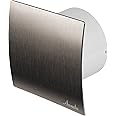 Bath Ventilator, 100 mm in Diameter, Brushed Silver, WES and Humidity Sensor, hygrostat with Timer, After-Run Control, Ceiling Fan for Bathroom or Kitchen