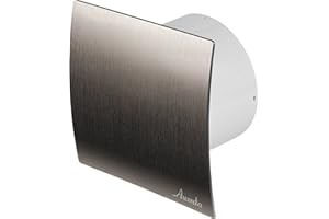 AWENTA Aérateur de salle de bain Ø 100 mm avec capteur d'humidité et hygrostat avec minuteur et réglage de temporisation, ventilateur de plafond en verre, ventilateur mural pour salle de bain et cuisine