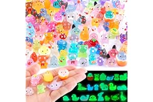 RZCOMP 160PCS Mini Resin Animals Luminous 20 Styles Cute Tiny Resin Animals Mixed Glow in the Dark for Micro Landscape Fish Tank Potted Fairy Garden Aquarium Dollhouse Decor