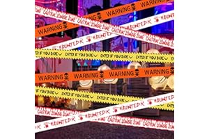 CAKKVDE 40M Halloween Decorations Caution Tape 4-Pack - Hazard Warning Tape for Spooky Party, Haunted House, Zombie Theme & Danger Zone Decor