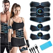 EMS Ceinture Abdominale Electrostimulation, ABS Stimulateur Musculaire Avec 8 Mo