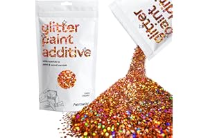 Hemway bronce holográfica del brillo de la pintura aditivo extra gruesos 1/24" 1mm Para emulsión de agua pinturas a base de - Interior y exterior pared, de techo, de madera, barniz - 100 g / 3,5 oz