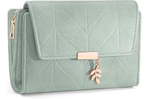 REETEE Cartera de Mujer Pequeña Monedero Mujer en Cuero PU Carteras con Bloqueo RFID, Gran Capacidad Billeteras para Mujeres con 17 Ranuras Tarjetas y Bolsillo con Cremallera para Monedas (Verde)