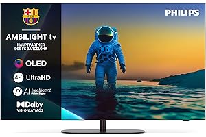 Philips Ambilight 65OLED810 4K OLED Smart TV - 65 Zoll Display mit P5 AI Perfect Picture Engine Ultra HD, Titan OS, Dolby Vision und Atmos Sound - Funktioniert mit Alexa und Google Sprachassistent