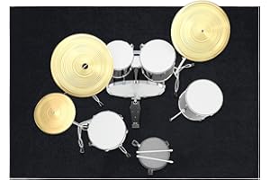 BQKOZFIN Drum Mat Drum Rug, Non-Slip Drum Carpet Rug, Soundproof Mat, Professional Rectangle Electronic Jazz Drum Kit, For Bass Drum Snare & Other Musical Instrument Mat 160 × 200CM (Black)