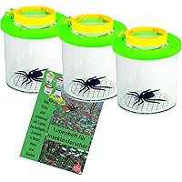 MEDUP 3 Stück 2fach 3,5fach vergrößernde Becherlupe Lupendose mit Lupenheft