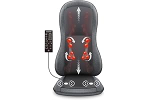 Comfier Masażer pleców z ciepłem -2D/3D Shiatsu Masażer z 10 węzłami do masażu, krzesło do masażu z obrotowym ciastem na plecy