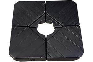 GardenCo Square Outdoor Cantilever Parasol Base - Set of 4 Heavy Duty Sand & Water Filled Base Sections - Garden Umbrella Stand Weights - Ideal for Banana Hanging Parasols/Umbrellas (Black)