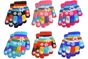 Ambolio Dziecięce rękawiczki zimowe, rękawiczki dziecięce, na zimę, magiczne, ciepłe, z dzianiny, dla dzieci, ciepłe rękawiczki dla dzieci