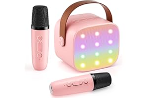 VOIJUMP Mini Karaoke Machine with 2 Wireless Microphones, 2025 TOP Kids Portable Bluetooth Karaoke Machine for 3, 4, 5, 6, 7, 8, 9,10,11,12+Year Old, Christmas Birthday Gifts for Girls Boys Adults Home Party
