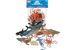 Wild Republic 64128 - Bosa con collezione di animali, Animali acquatici, 11 pezzi