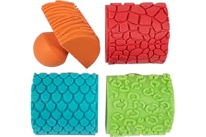 READY 2 LEARN Paint and Dough Animal Rockers | Set of 4 | Ages 2+ | Easy to Grip Arts and Crafts Stampers for Kids | DIY Textures and Patterns