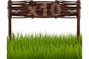 Floranica Bordures de Parterre en Saule Lot de 10 pièce 10 cm x 40 cm Clôture en Bois de Osier pour Bordure Plate-Bande Palissade Bordures de Fleurs Décoratives Panneau en Saule