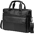 BTDAO Leather Briefcase 15 inch Laptop Bag Messenger Shoulder Work Bag Crossbody Handbag for Business Travelling for Men Father Husband