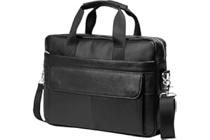 BTDAO Leather Briefcase 15 inch Laptop Bag Messenger Shoulder Work Bag Crossbody Handbag for Business Travelling for Men Father Husband