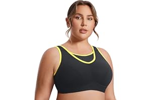 SYROKAN Mujer Sujetador Deportivo de Alto Impacto para Mujer sin Cables No Acolchada