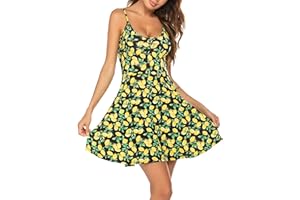UNibelle Vestidos Mujer Verano Sin Mangas Falda Floral Corto Casual Sexy Dress S-XXL