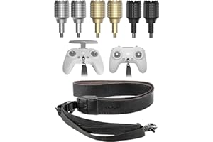 LKTOP Lanyard Neck Strap+Joysticks for DJI 𝗙𝗣𝗩 𝗥𝗲𝗺𝗼𝘁𝗲 𝗖𝗼𝗻𝘁𝗿𝗼𝗹𝗹𝗲𝗿 𝟯/𝟮, Adjustable Leather Lanyard Stick Replacement Thumb Rocker for DJI Avata 2/Avata/FPV Drone Accessories