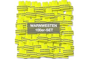 4business 100 Stück Qualitäts Kfz Warnweste gelb EN ISO 20471 Klasse 2 für Erwachsene Unisize TÜV-geprüft waschbar