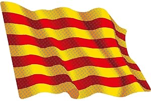 Artimagen Pegatina Bandera Ondeante Cataluña 80x60 mm.