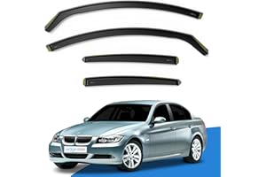 EdgeVisors Wind Deflectors | Fits: BMW 3 Series E90 (2005-2012) 4 Door Saloon 4pcs Set | In-Channel Rain Guards for Wind, Rain & Sun Protection, Easy Installation - Tinted