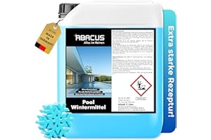 ABACUS® Pool Wintermittel – Überwinterungsmittel gegen Algen & Kalk – 5L Kanister Winterfit für klares Wasser im Winter – Schaumfreies Überwinterungskonzentrat zum Winterfest-Machen vom Pool