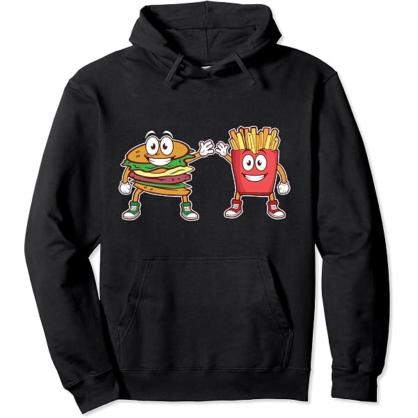 Sweat à Capuche Fun Fries Pour CrossFit - Coupe Classique, Col Tissé - 241g