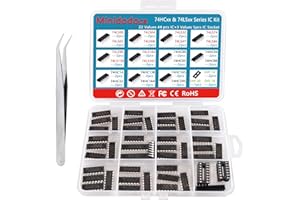 49Pcs 25 Types 74HCxx and 74LSxx Series Logic IC Assortment Kit & IC Socket,Minidodoca Logic IC Series Shift Output Registers、Transceiver、Decade Counters、Multiplexer/Decoders、Hex Inverters IC chip