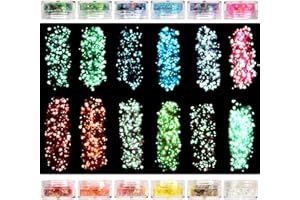 QIURUYUE Fluoreszierendes Glitter, 12-Farbe Leuchtende Glitzer, Luminous Glitter für DIY-Harz-Kunsthandwerk-Zubehör