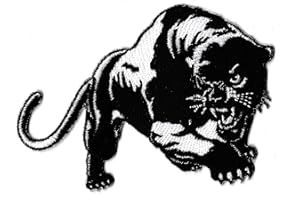 Patche écusson Panthère noir blanc patch brodé thermocollant