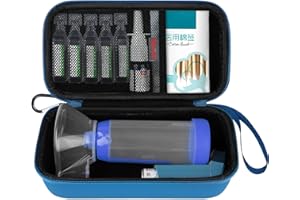 Elonbo Valise d'inhalateur d'asthme, joint d'inhalateur d'enfant et d'adulte, masque, support d'inhalateur sac d'organisation de voyage d'asthme, poche appropriée pour le médicament d'allergie, Bleu