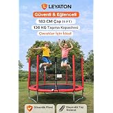 Leyaton Lyt-04 183 Cm (72&rsquo;&rsquo;) G&uuml;venlik Fileli &Ccedil;ocuk Trambolin B&uuml;y&uuml;k Boy KIRMIZI Tek Ebat