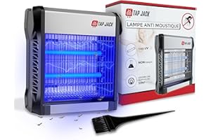 TAP JACK Lampe Anti-Moustique d'Intérieur 2200V-Protection Efficace Contre Les Insectes Volants-Élimination sans Produits Chimiques-Lumière UV Attrayante-Silencieuse Et Facile à Nettoyer-Idéale pour La Maison