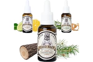 ‎MR BEAR FAMILY Mr Bear Family Bartöl Herren - Woodland - pflegt und unterstützt Bart Wachstum - nährreiches Bartpflege Öl mit Jojoba und Argan - Bart Öl Man - Moisturizer Beard Oil for Men 30ml