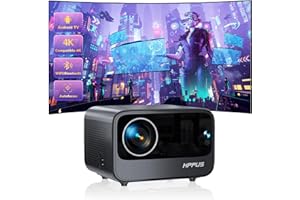 【Android】 HIPPUS Videoprojecteur 4k WiFi Bluetooth avec 20000 Lumens, Projecteur Video Boxsy Auto Focus/Keystone, Retroprojecteur Portable Home Cinéma 200" pour USBx2 HDMI AV Audio, Gris Fer