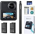 KanDao QooCam 3 Action Camera, 1/1.55" Sensors 5.7K Photo @60fps 360 Video Camera, Waterproof, Stablization, Sport & Outdoor Camera. Travel Combo.