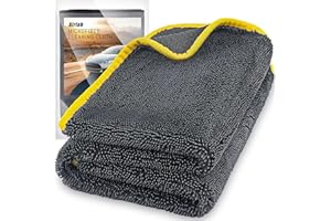 Airlab Bardzo duży i gruby ręcznik do osuszania samochodu 90x60cm XXL, 650GSM Super chłonna dwustronna ściereczka z mikrofibry do czyszczenia i polerowania samochodów