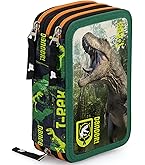 Depesche Dino World 12474 Trousse à 3 Compartiments Avec Effets LED Motif Dinosaure