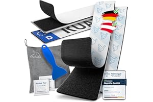 ‎ROADZ ROADZ® Kennzeichenhalter Klett - BOMBENFESTER Halt - Kennzeichenhalter Rahmenlos - wetterfest für PKW 2er-Set - unsichtbare Nummernschildhalterung für 1 Fahrzeug - Nummernschildhalterung Auto (XL)