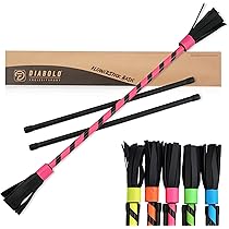 Diabolo Freizeitsport Flowerstick Pro  Grün-pink  - Flowerstick Aus Fiberglas Inkl 2 Handstaeben Uv Rea