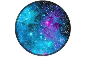 ITNRSIIET Mouse Pad with Stitched Edge, Premium-Textured Mouse Mat Waterproof Non-Slip Rubber Base Round Mousepad for Office Gaming Laptop, Cute Design Desk Accessories, Nebula Galaxy