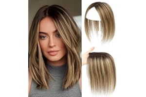 GULALUUK Hair Toppers for Thinning Hair Women Real Human Hair Toppers Silk Base with Thinning Remy HairPieces 10inch-4T427