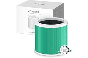 MORENTO HY1800 Original Luftreiniger Ersatzfilter, H13 Echter HEPA-Filter, Vorfilter gegen 99,97% Schimmel Allergien Rauch Staub Pollen für Raucherzimmer Allergiker, Effiziente Aktivkohle (1er Pack)